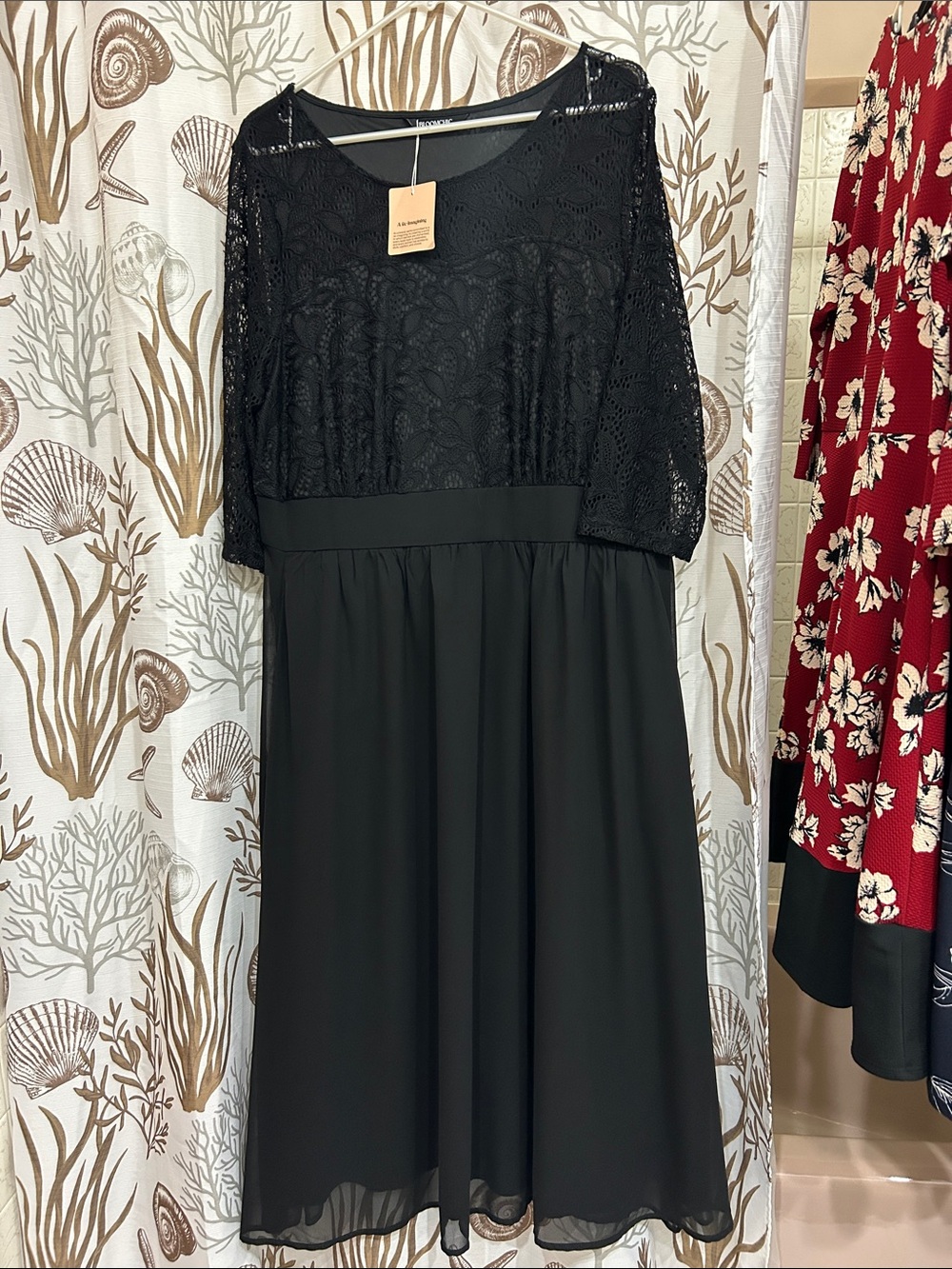 BloomChic Black Crochet Lace Dress